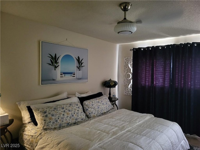 bedroom with a textured ceiling