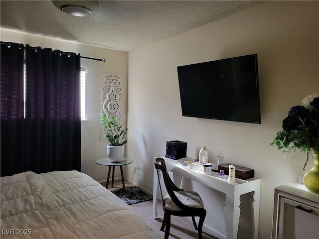 bedroom with a textured ceiling