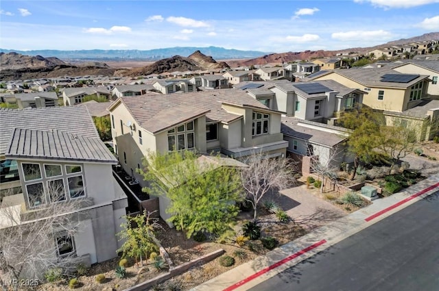 bird's eye view with a mountain view