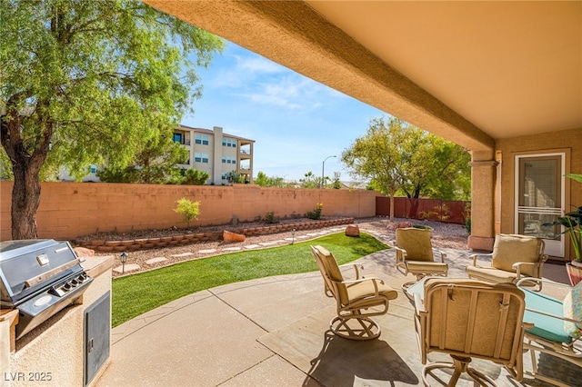 view of patio featuring grilling area