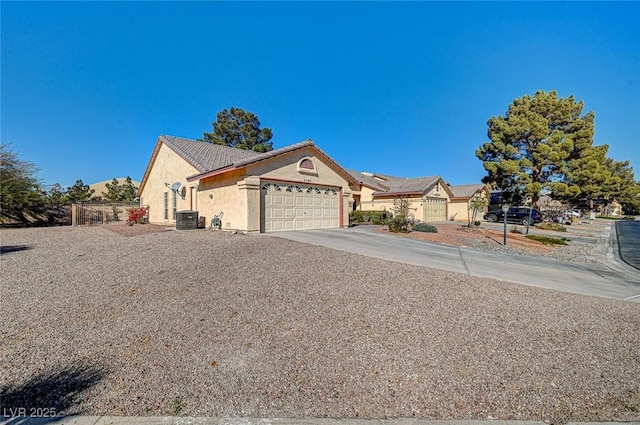 single story home featuring a garage