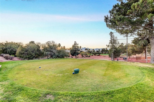 view of community featuring a lawn