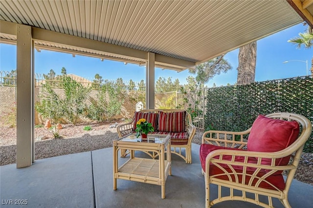 view of patio with an outdoor living space