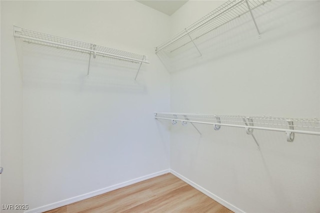 spacious closet with light wood-style floors