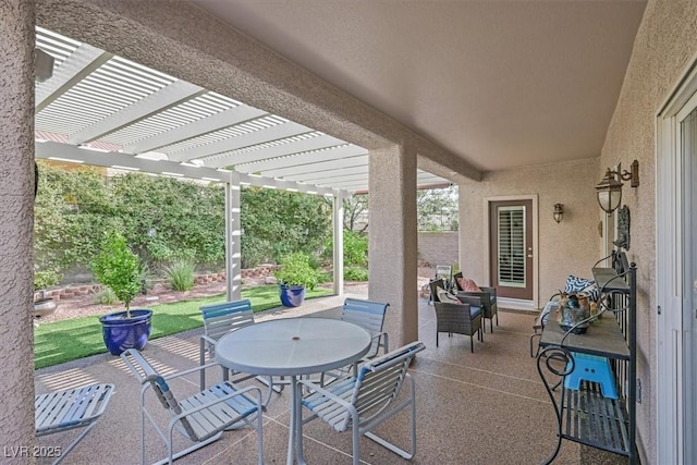 view of patio with a pergola