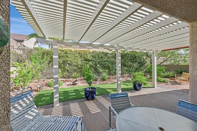 view of patio with a pergola