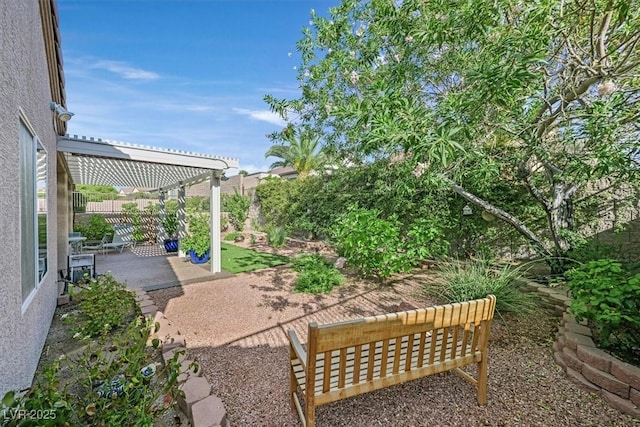 view of patio featuring a pergola