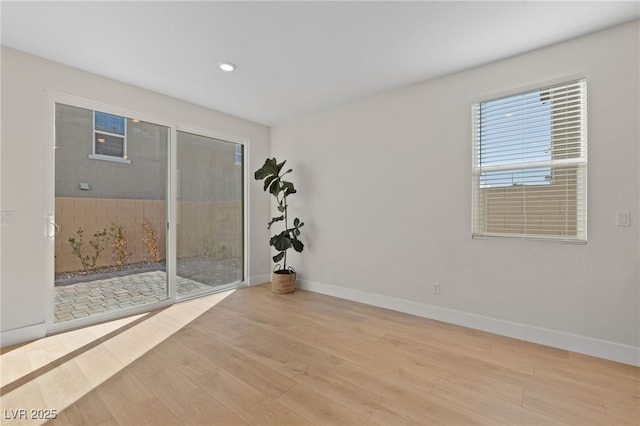 empty room featuring light wood-type flooring