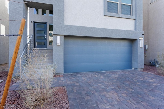 exterior space featuring a garage