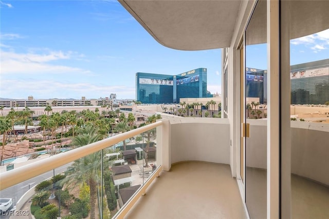 balcony featuring a view of city