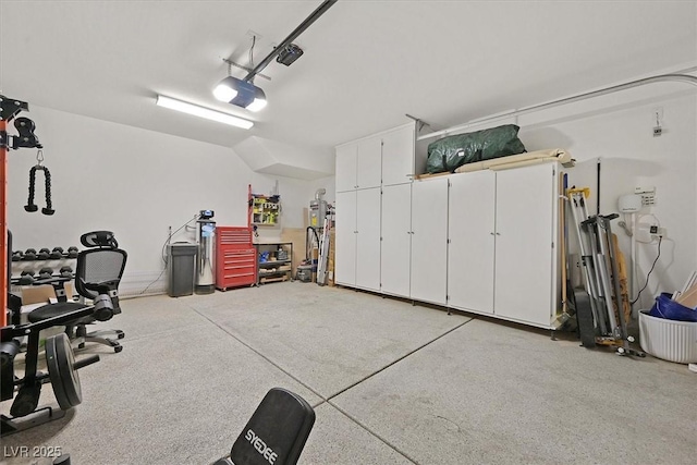 garage featuring a garage door opener