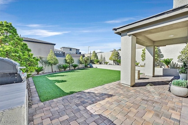 view of yard with a patio area