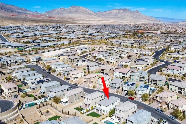 aerial view featuring a mountain view