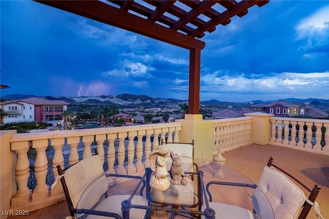 balcony with a mountain view