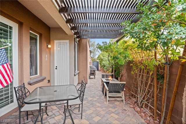 view of patio / terrace with a pergola