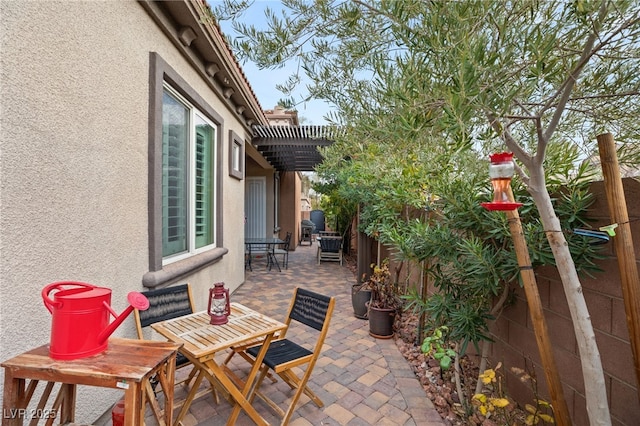 view of patio / terrace with a pergola