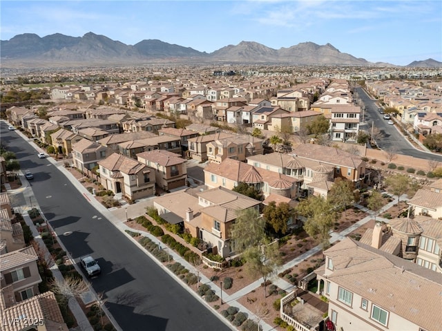 aerial view with a mountain view