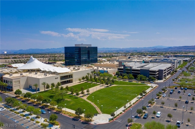 aerial view featuring a mountain view