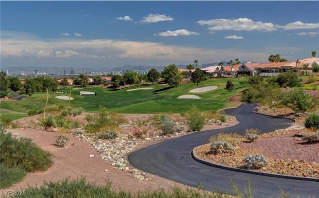 view of community with view of golf course