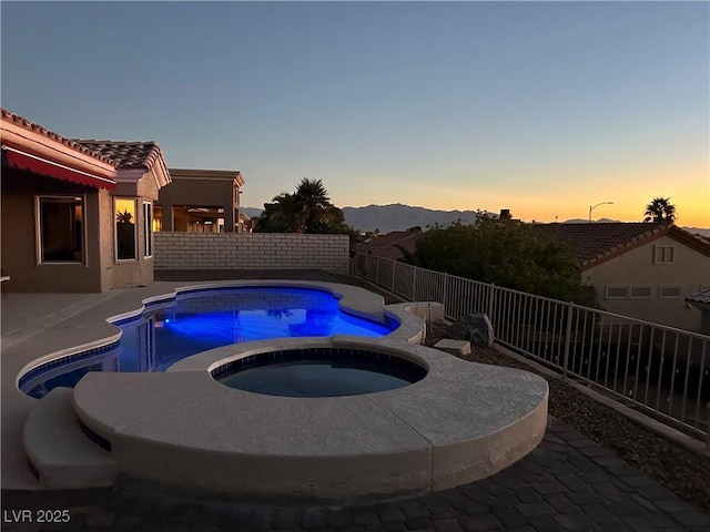 2540 Youngdale Dr, Las Vegas, NV 89134 - view of pool featuring a fenced in pool, a patio, a fenced backyard, and an in ground hot tub