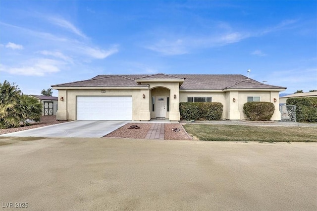 single story home featuring a garage