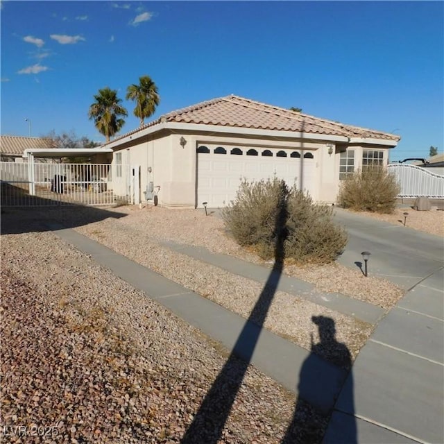 view of property exterior featuring a garage