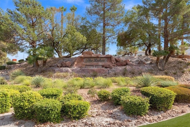 view of community sign