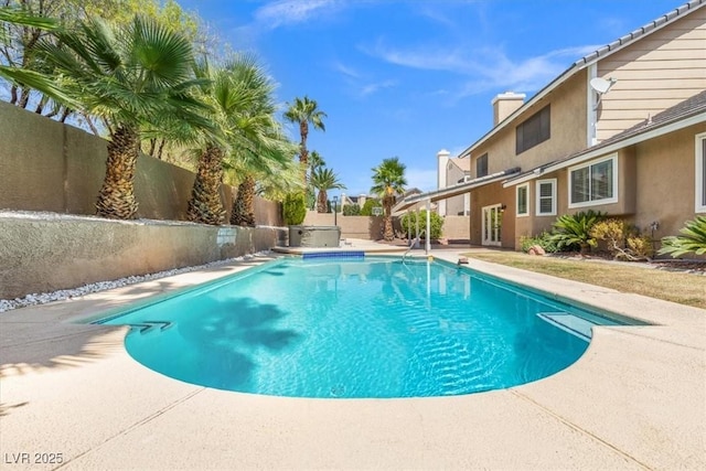 view of pool with a fenced in pool and a fenced backyard