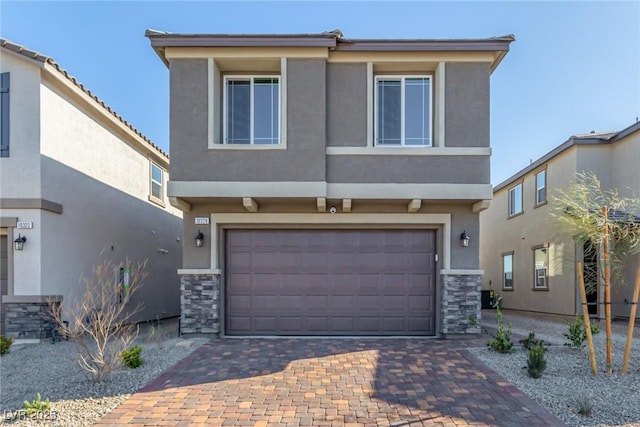 view of front of house with a garage