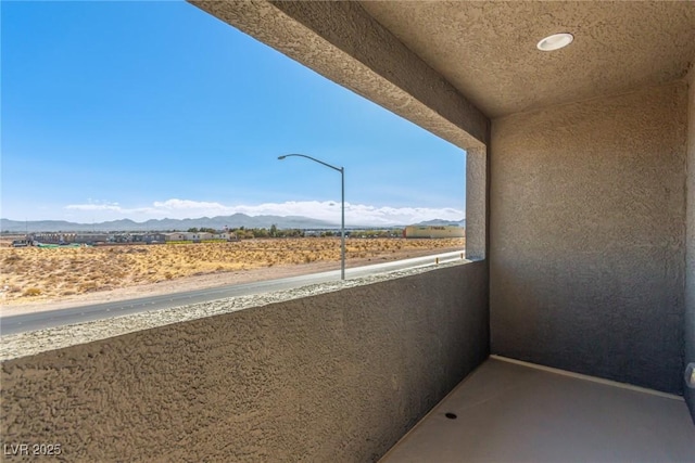 balcony with a mountain view