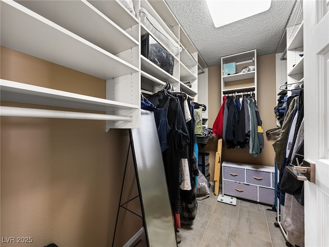 spacious closet with light hardwood / wood-style floors