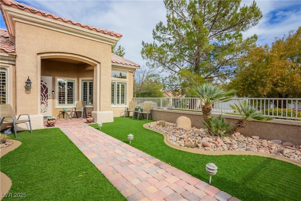 view of yard with a patio area