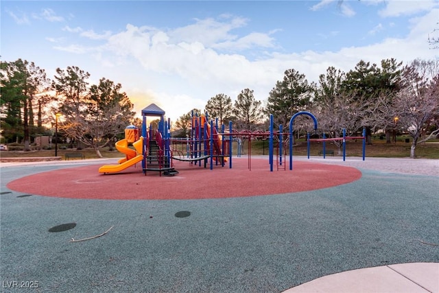 view of playground at dusk