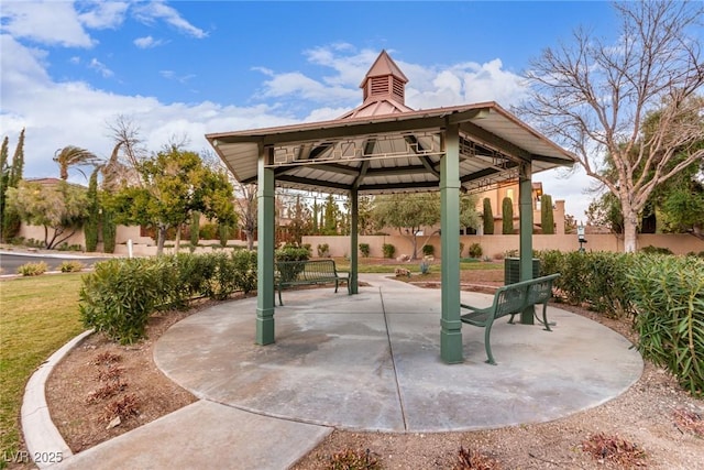 view of community featuring a gazebo