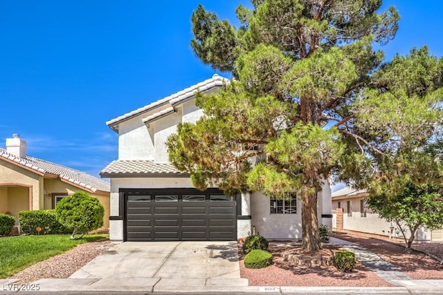 view of front of house with a garage