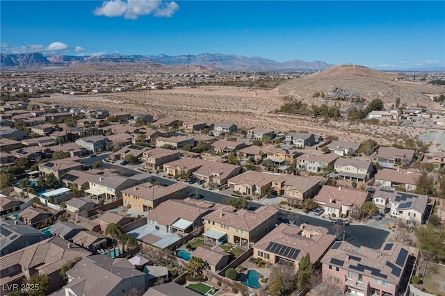 bird's eye view featuring a mountain view