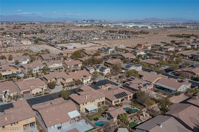 bird's eye view with a mountain view