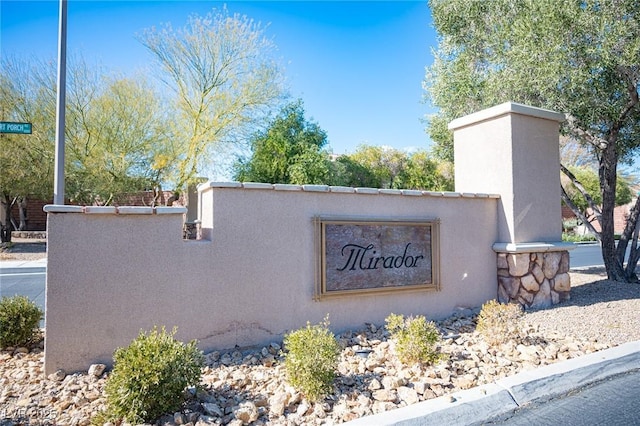 view of community sign