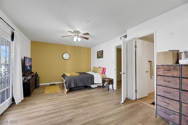 3473 Monte Carlo Dr, Las Vegas, NV 89121 - bedroom featuring light wood-style flooring and ceiling fan