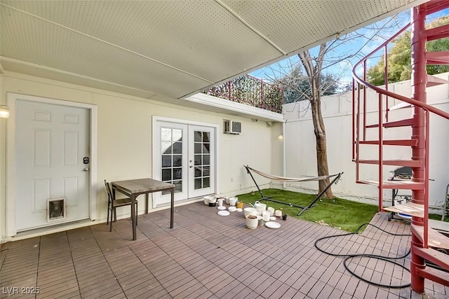 3473 Monte Carlo Dr, Las Vegas, NV 89121 - view of patio / terrace with french doors and stairway