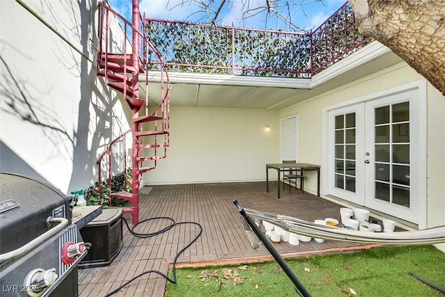 3473 Monte Carlo Dr, Las Vegas, NV 89121 - deck with french doors and stairs