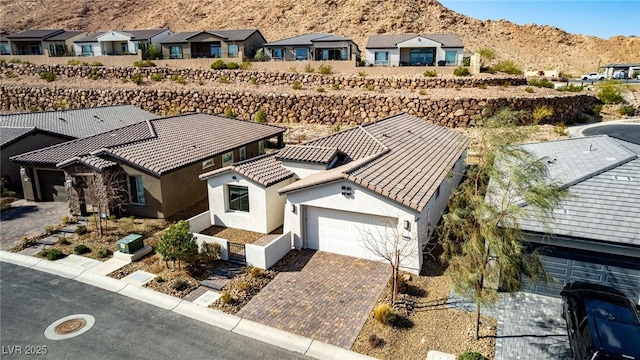 aerial view featuring a mountain view