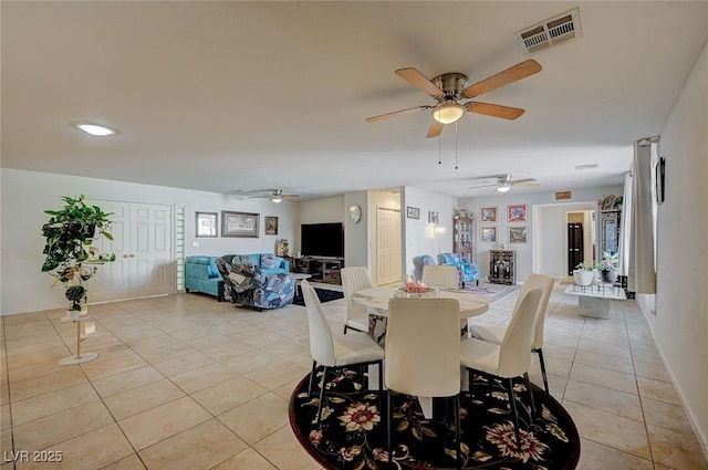 view of tiled dining space