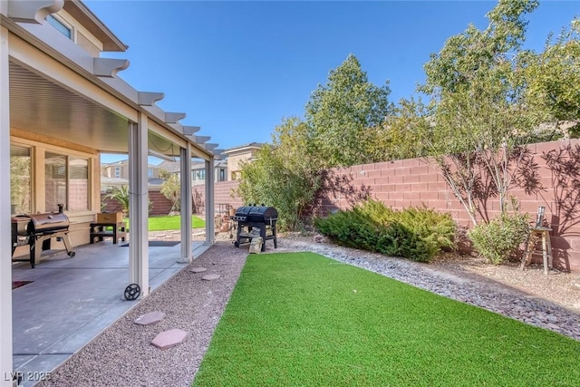 view of yard featuring a patio