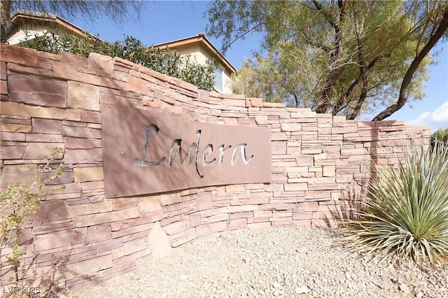 view of community sign