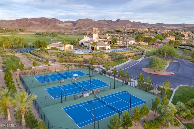 aerial view featuring a mountain view