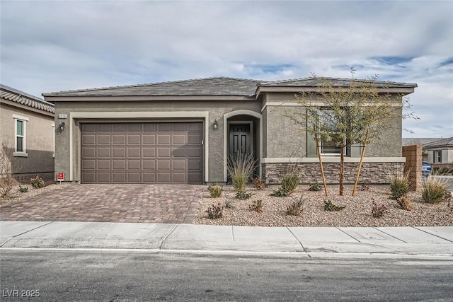 view of front of home with a garage