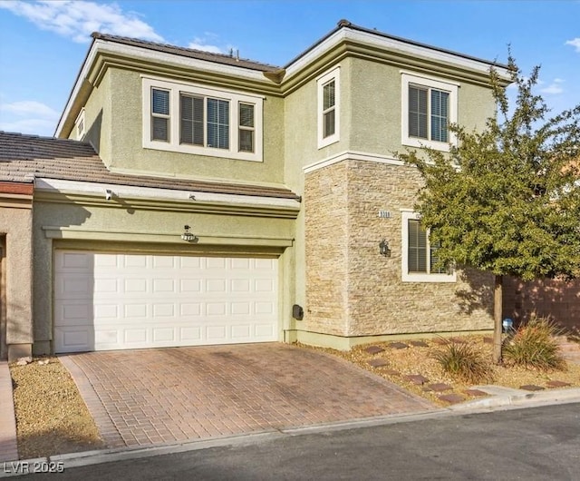 view of front property with a garage