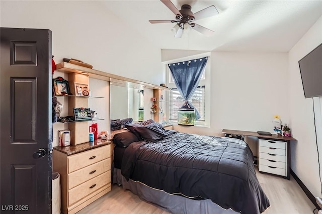 bedroom featuring light wood-type flooring