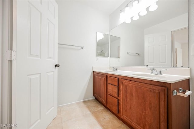 bathroom featuring tile patterned flooring and vanity